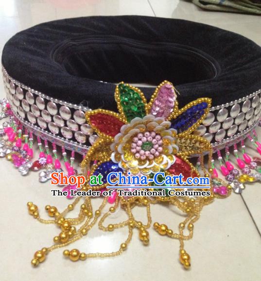 Traditional Chinese Miao Nationality Dance Clothing Hmong Ethnic Minority Costumes and Headwear