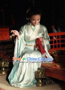 Traditional Chinese Ancient Chu Kingdom Concubine Xiang Hanfu Dress Embroidered Replica Costume for Women