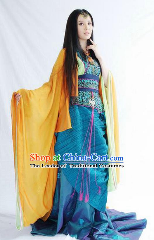 Chinese Ancient Chu Dynasty Imperial Concubine Yuji Replica Costume Hanfu Dress for Women