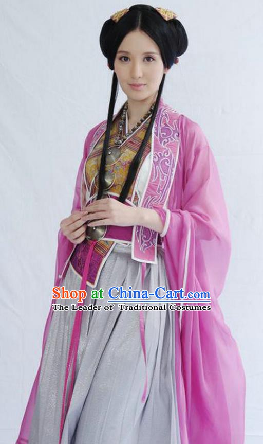 Traditional Chinese Ancient Costume Qin Dynasties Hanfu Clothing