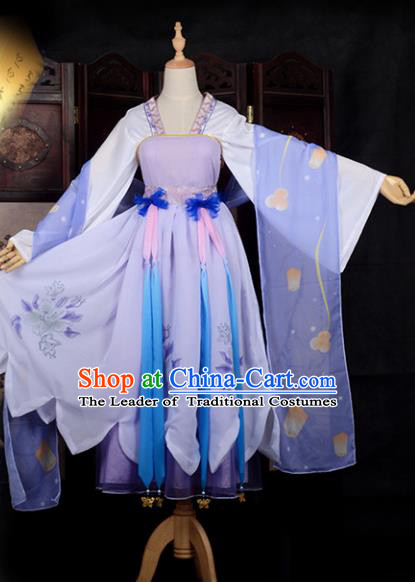 Chinese Ancient Young Lady Costume Cosplay Fairy Swordswoman Dress Hanfu Clothing for Women