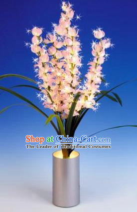 Traditional Handmade Chinese Orchid Lanterns Electric LED Lights Lamps Desk Lamp Decoration