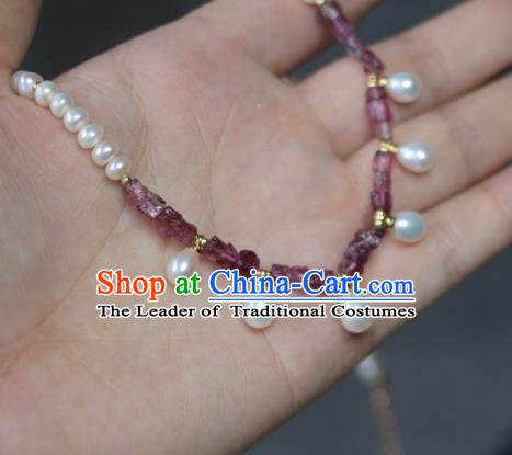 Traditional Chinese Ancient Handmade Necklet Hanfu Pearls Necklace for Women