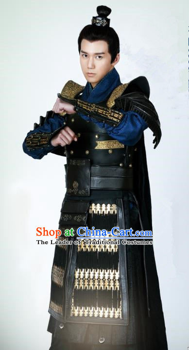 Chinese Ancient Drama Untouchable Lovers Southern and Northern Dynasties General Armor Replica Costume for Men