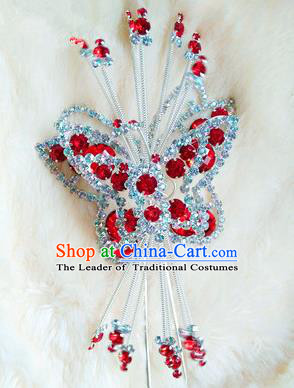 Chinese Traditional Folk Dance Hair Accessories Beijing Opera Butterfly Hairpins Headwear for Women