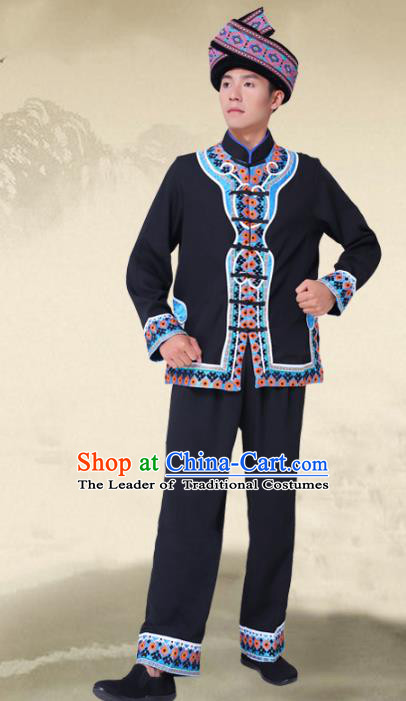 Traditional Chinese Miao Nationality Dance Clothing Hmong Ethnic Minority Costumes and Headwear