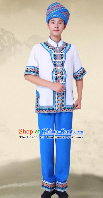Traditional Chinese National Minority Costumes and Headwear Tujia Ethnic Minority Embroidery Clothing for Men