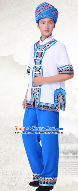 Traditional Chinese Miao Nationality Dance Clothing Hmong Ethnic Minority Costumes and Headwear