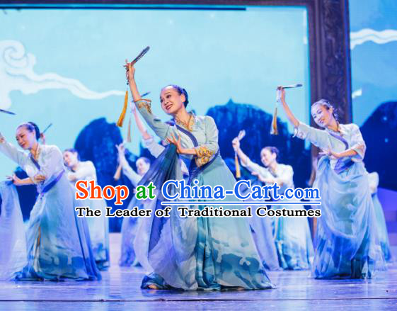 Traditional Chinese Folk Dance Yangko Costume, China Classical Dance Clothing for Women