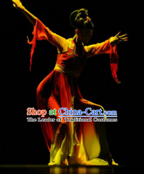 Traditional Chinese Classical Dance Costume, China Folk Dance Umbrella Dance Clothing for Women