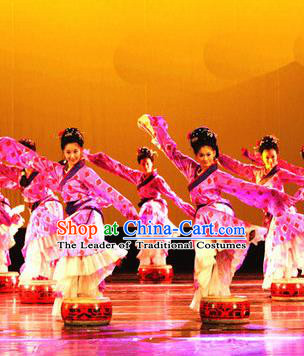 Chinese Traditional Folk Dance Costume, Classical Dance Dress Ancient Dance Stage Performance Clothing for Women