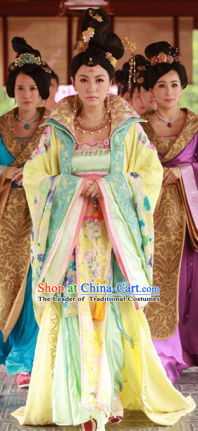 Chinese Ancient Nobility Lady Hanfu Dress Tang Dynasty Palace Princess Embroidered Costumes for Women