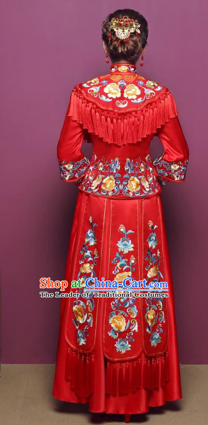 Traditional Chinese Wedding Costumes Traditional Xiuhe Suits Ancient Chinese bridal Full Dress