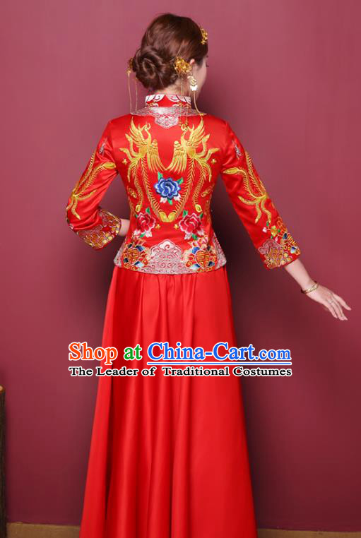 Traditional Chinese Wedding Costumes Traditional Xiuhe Suits Ancient Chinese bridal Full Dress