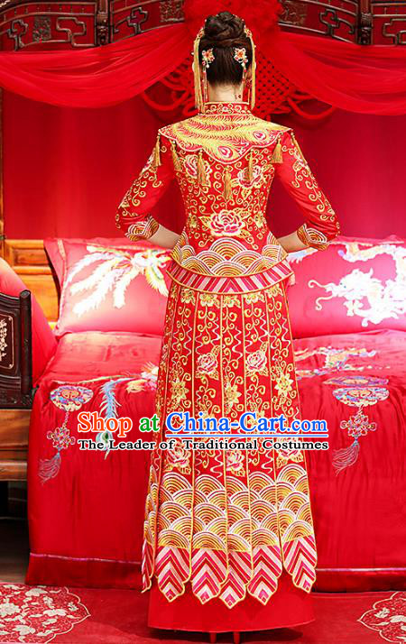 Traditional Chinese Wedding Costumes Traditional Xiuhe Suits Ancient Chinese bridal Full Dress