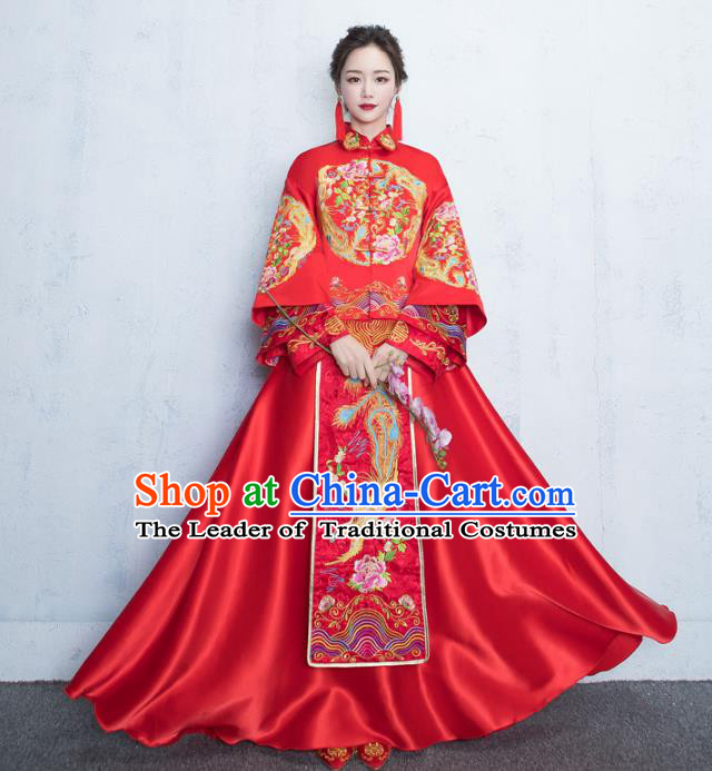 Traditional Chinese Wedding Costumes Traditional Xiuhe Suits Ancient Chinese bridal Full Dress