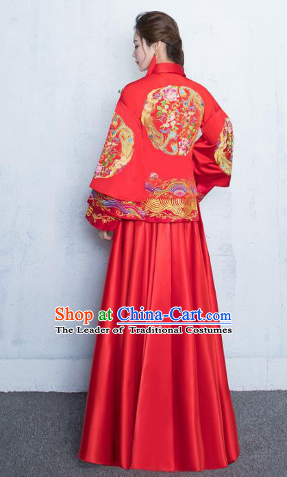 Traditional Chinese Wedding Costumes Traditional Xiuhe Suits Ancient Chinese bridal Full Dress