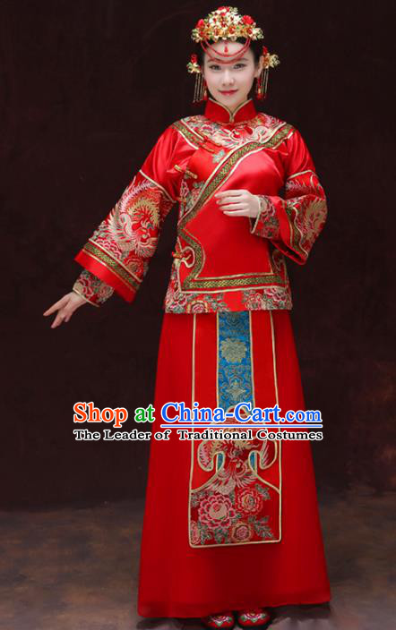 Traditional Chinese Wedding Costumes Traditional Xiuhe Suits Ancient Chinese bridal Full Dress