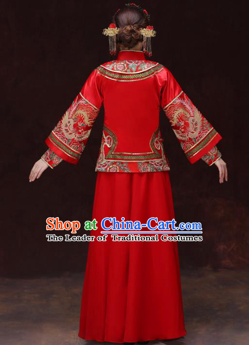 Traditional Chinese Wedding Costumes Traditional Xiuhe Suits Ancient Chinese bridal Full Dress