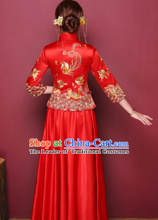 Traditional Chinese Wedding Costumes Traditional Xiuhe Suits Ancient Chinese bridal Full Dress