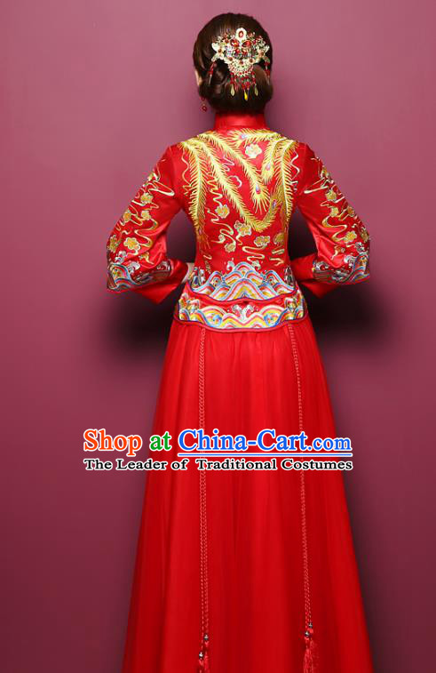 Traditional Chinese Wedding Costumes Traditional Xiuhe Suits Ancient Chinese bridal Full Dress