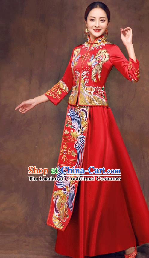 Traditional Chinese Wedding Costumes Traditional Xiuhe Suits Ancient Chinese bridal Full Dress
