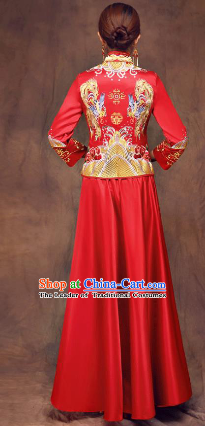 Traditional Chinese Wedding Costumes Traditional Xiuhe Suits Ancient Chinese bridal Full Dress