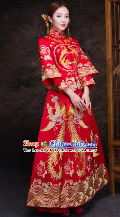 Traditional Chinese Wedding Costumes Traditional Xiuhe Suits Ancient Chinese bridal Full Dress