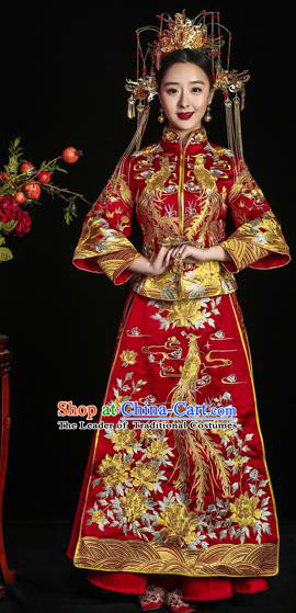 Traditional Chinese Wedding Costumes Traditional Xiuhe Suits Ancient Chinese bridal Full Dress