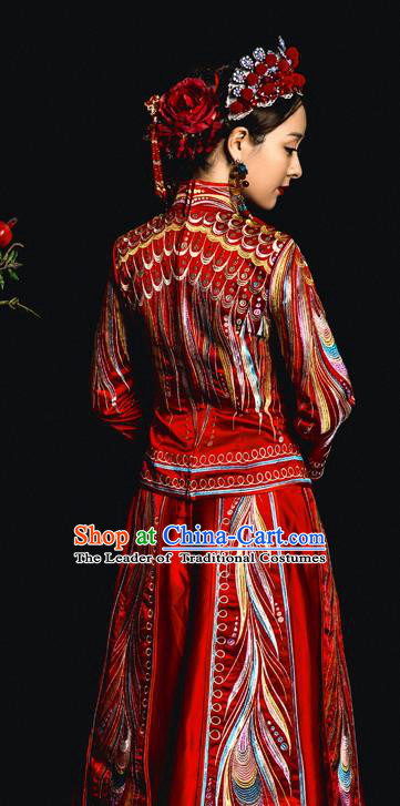 Traditional Chinese Wedding Costumes Traditional Xiuhe Suits Ancient Chinese bridal Full Dress