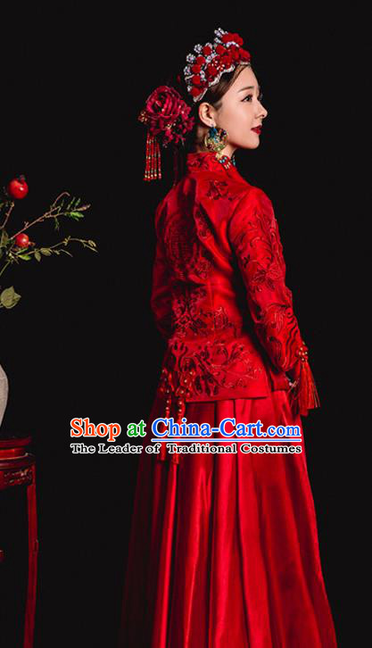 Traditional Chinese Wedding Costumes Traditional Xiuhe Suits Ancient Chinese bridal Full Dress