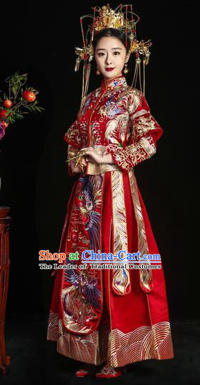 Traditional Chinese Wedding Costumes Traditional Xiuhe Suits Ancient Chinese bridal Full Dress