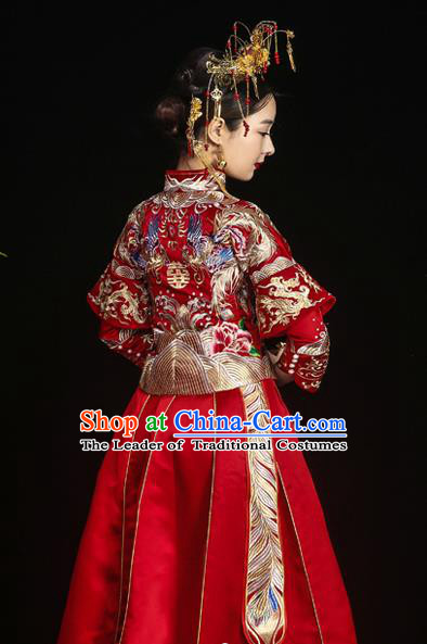 Traditional Chinese Wedding Costumes Traditional Xiuhe Suits Ancient Chinese bridal Full Dress