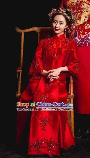 Traditional Chinese Wedding Costumes Traditional Xiuhe Suits Ancient Chinese bridal Full Dress