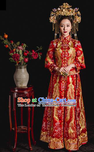 Traditional Chinese Wedding Costumes Traditional Xiuhe Suits Ancient Chinese bridal Full Dress