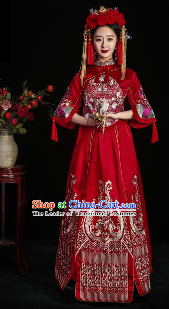 Traditional Chinese Wedding Costumes Traditional Xiuhe Suits Ancient Chinese bridal Full Dress