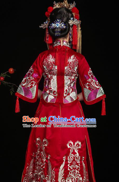 Traditional Chinese Wedding Costumes Traditional Xiuhe Suits Ancient Chinese bridal Full Dress