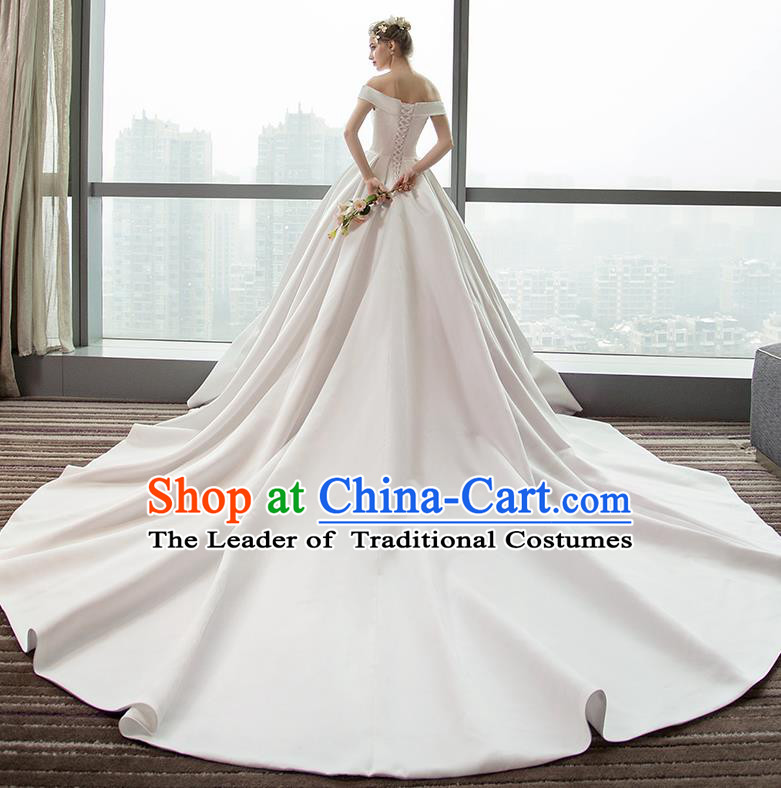 Top Grade Stage Performance Catwalks Costumes Wedding Dress Princess Full Dress Chorus Modern Fancywork Clothing