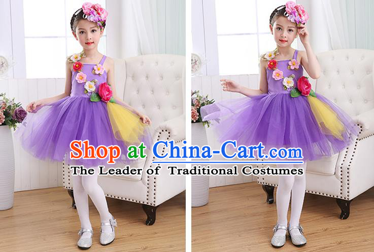 Children Stage Performance Costume Catwalks Folk Dance Clothing Classical Dance Dress