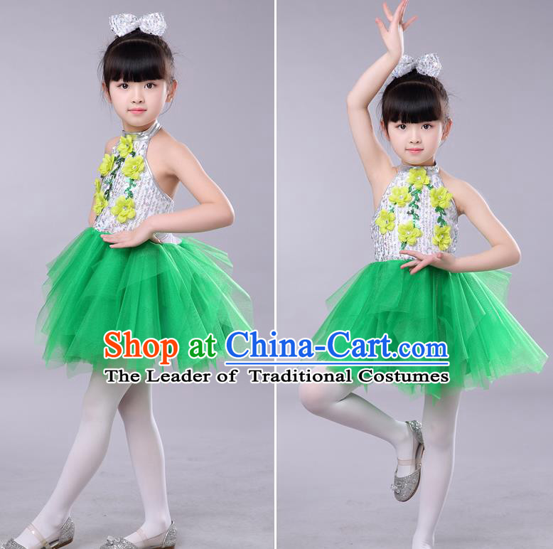 Children Stage Performance Costume Catwalks Folk Dance Clothing Classical Dance Dress