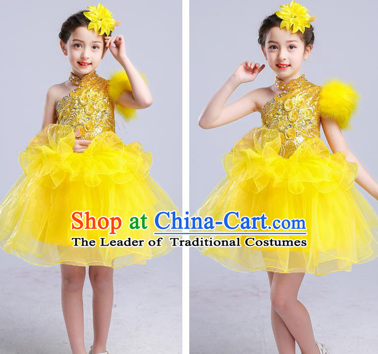 Children Stage Performance Costume Catwalks Folk Dance Clothing Classical Dance Dress