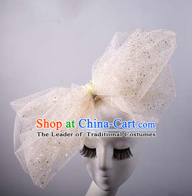 Top Grade Catwalks Hair Accessories Halloween Catwalks Bowknot Stage Performance Modern Fancywork Headwear