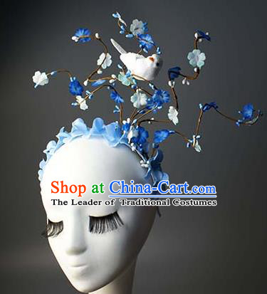 Top Grade Catwalks Hair Accessories Halloween Catwalks Flowers Hair Clasp Stage Performance Modern Fancywork Headwear