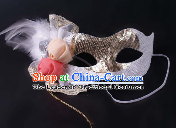Halloween Fancy Ball Props Exaggerated Feather Face Mask Stage Performance Accessories Christmas Masks
