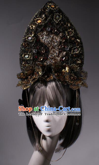 Top Grade Halloween Queen Hair Accessories Stage Performance Modern Fancywork Headwear Hair Crown