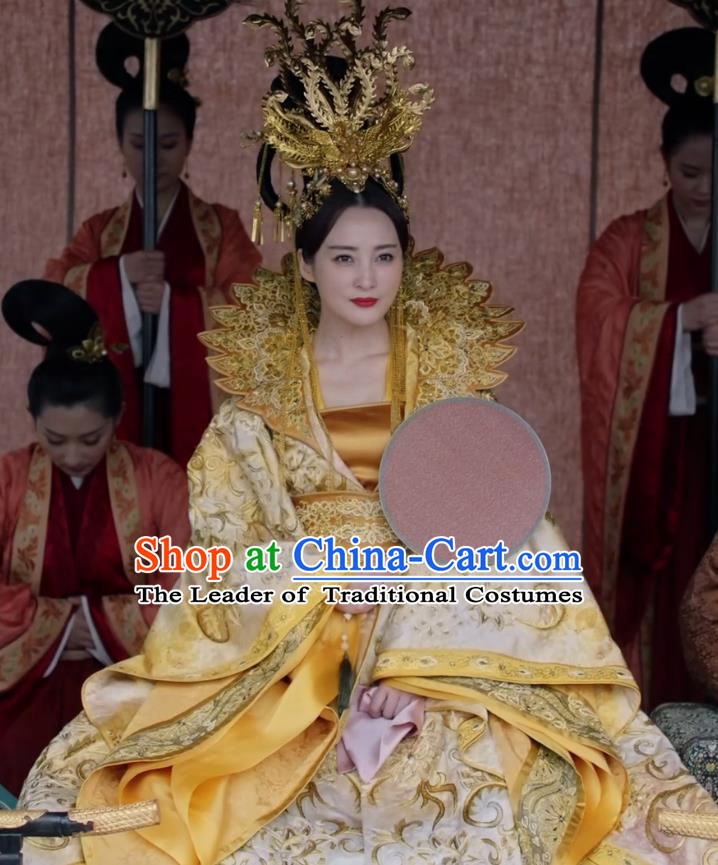 Teleplay Tribes and Empires Storm of Prophecy Chinese Ancient Imperial Empress Embroidered Costumes and Headpiece Complete Set