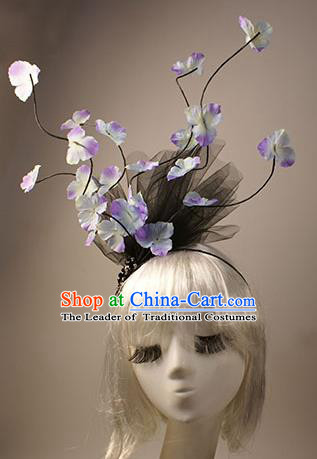 Top Grade Catwalks Hair Accessories Halloween Stage Performance Flowers Hair Clasp Modern Fancywork Headwear