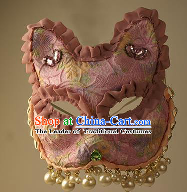 Halloween Exaggerated Pink Face Mask Fancy Ball Props Stage Performance Accessories Christmas Mysterious Masks