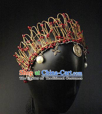 Top Grade Christmas Catwalks Hair Accessories Halloween Stage Performance Royal Crown Modern Fancywork Headwear