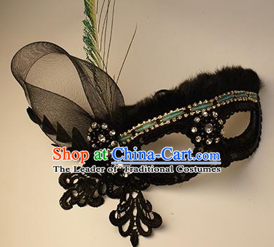 Halloween Exaggerated Black Lace Face Mask Venice Fancy Ball Props Catwalks Accessories Christmas Mysterious Masks